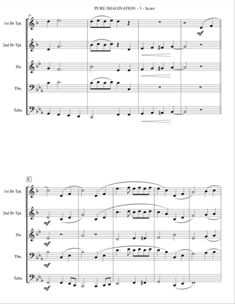 Pure Imagination Brass Ensemble scores gallery preview page 4