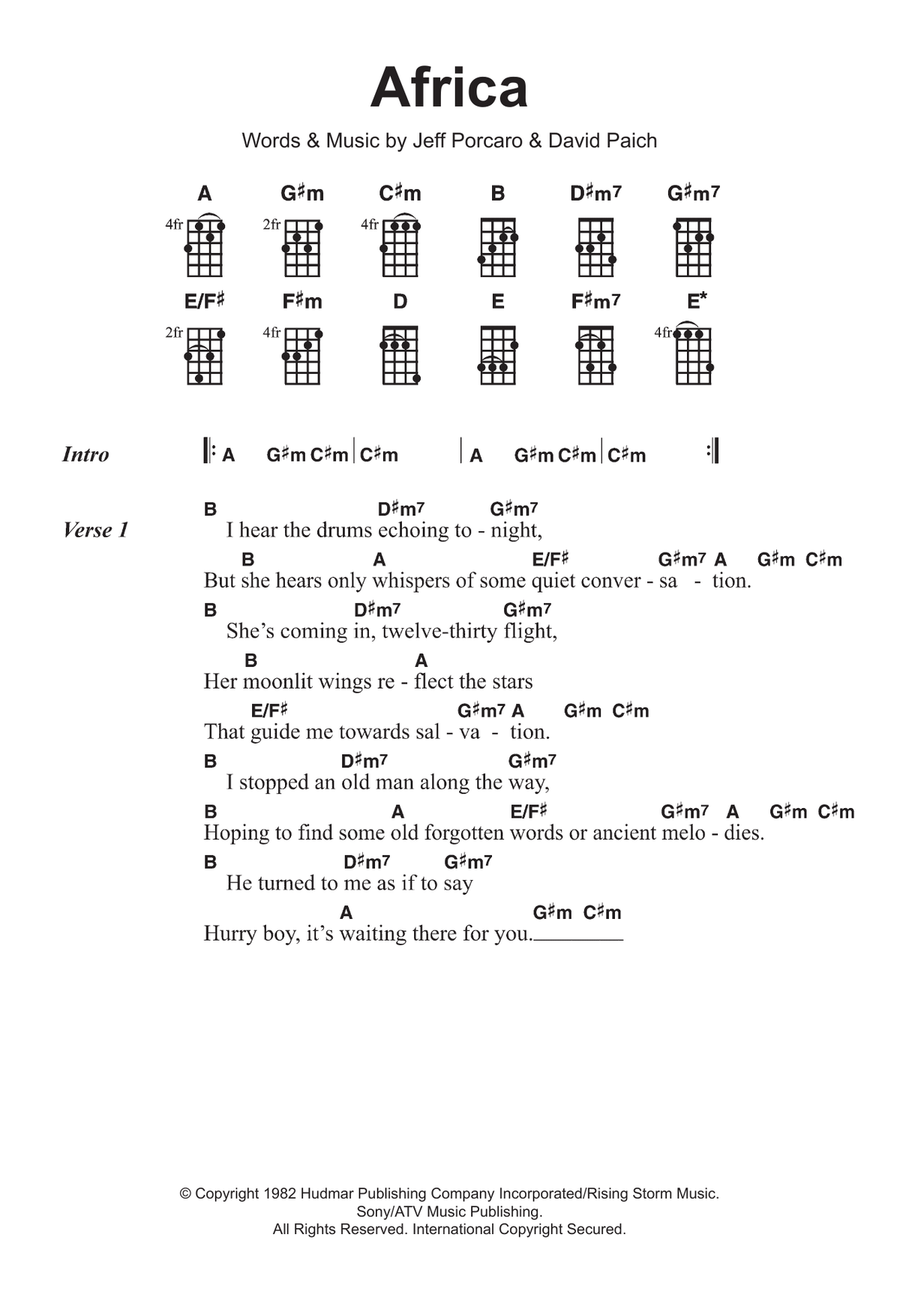 Africa Ukulele scores gallery preview page 1
