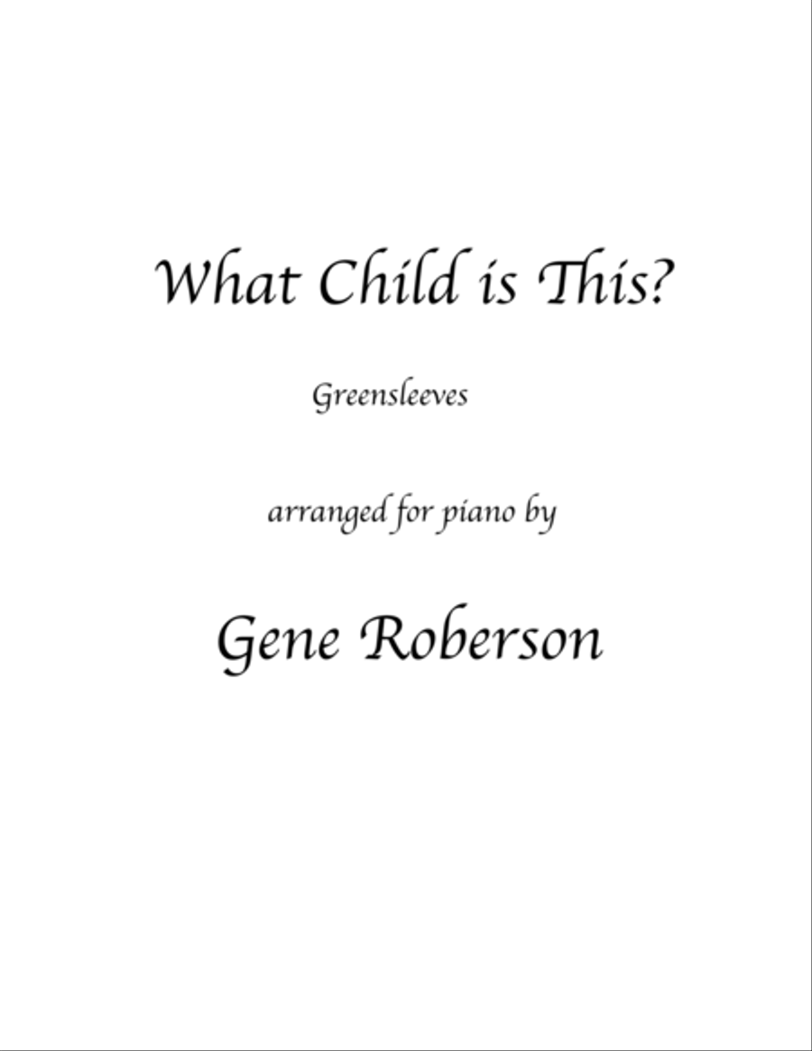 What Child is This? Greensleeves Piano Method scores gallery preview page 1
