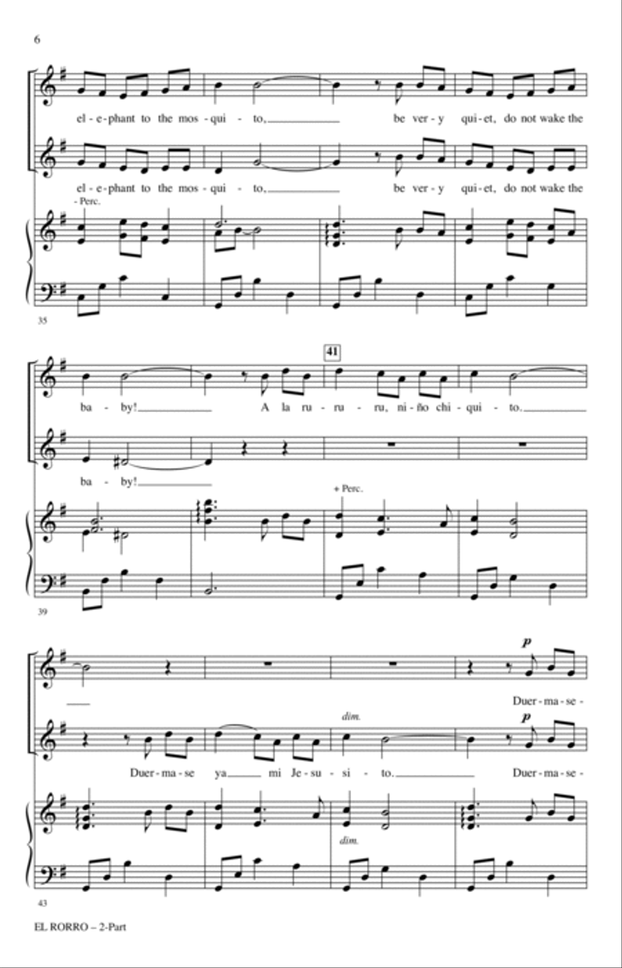 El Rorro (The Babe) (arr. Glenda E. Franklin) 2-Part scores gallery preview page 4