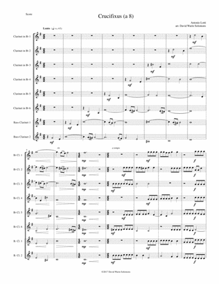 Crucifixus a 8 for clarinet octet (or clarinet choir) in F (6 clarinets and 2 bass clarinets)