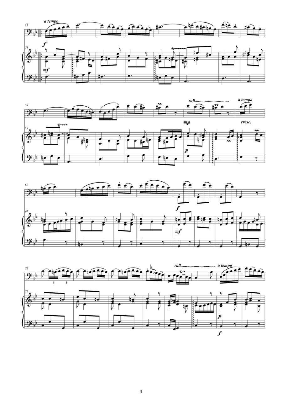 Vivaldi - Cello Sonata No.1 in B flat Op.14 RV 47 for Cello and Cembalo (or Piano) String Duet scores gallery preview page 4