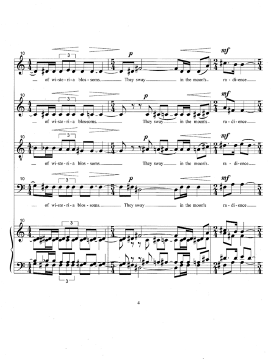 Three Poems by Amy Lowell (2018) 4-Part scores gallery preview page 6