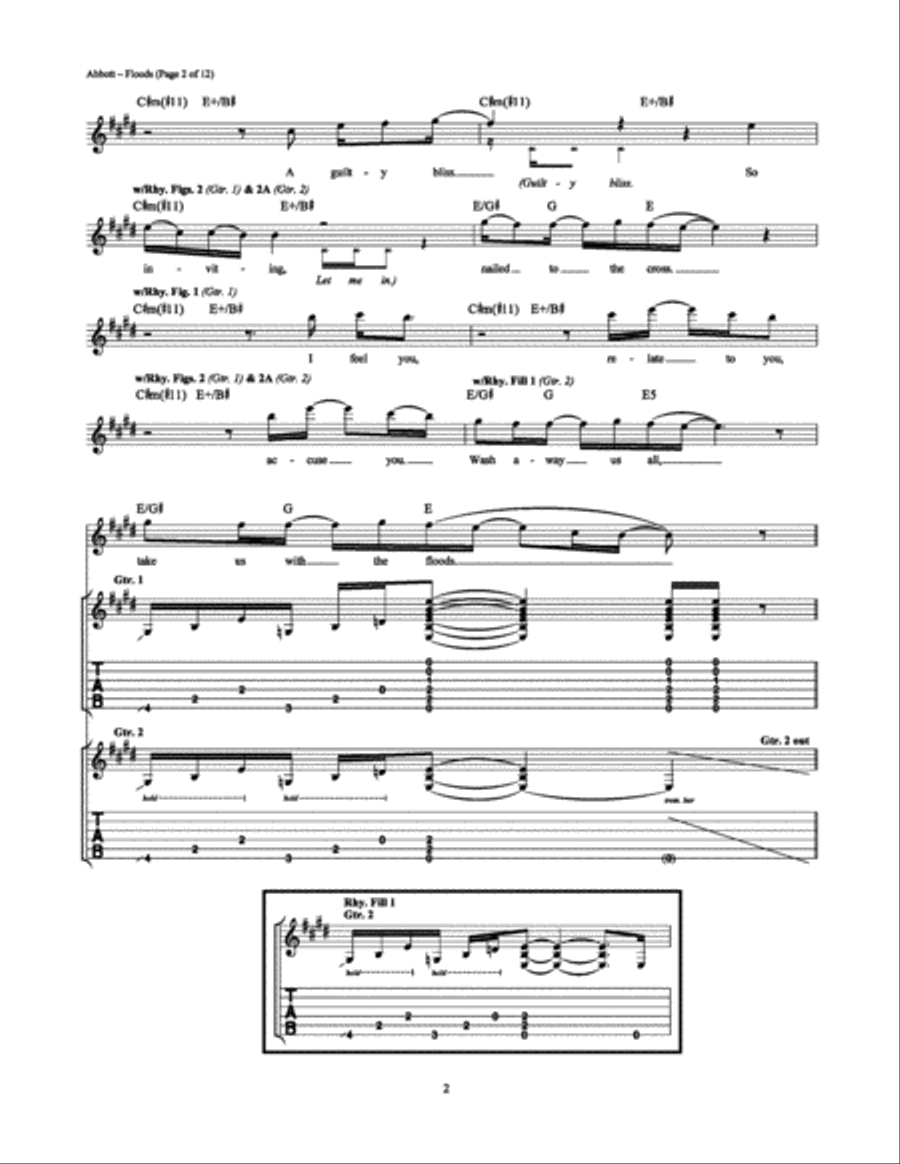Floods Electric Guitar scores gallery preview page 2