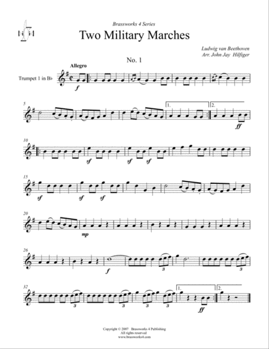 2 Military Marches 2 Military Marches Brass Quintet scores gallery preview page 5