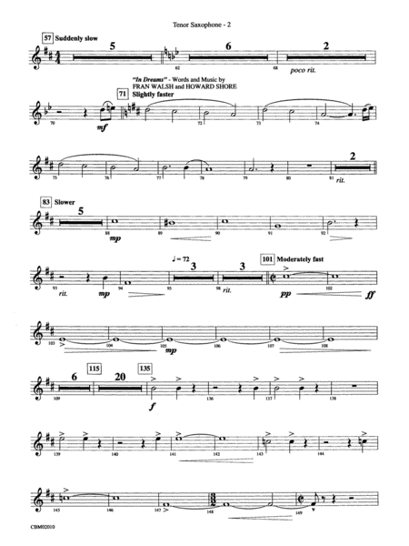 The Lord of the Rings: The Fellowship of the Ring, Concert Medley from: B-flat Tenor Saxophone