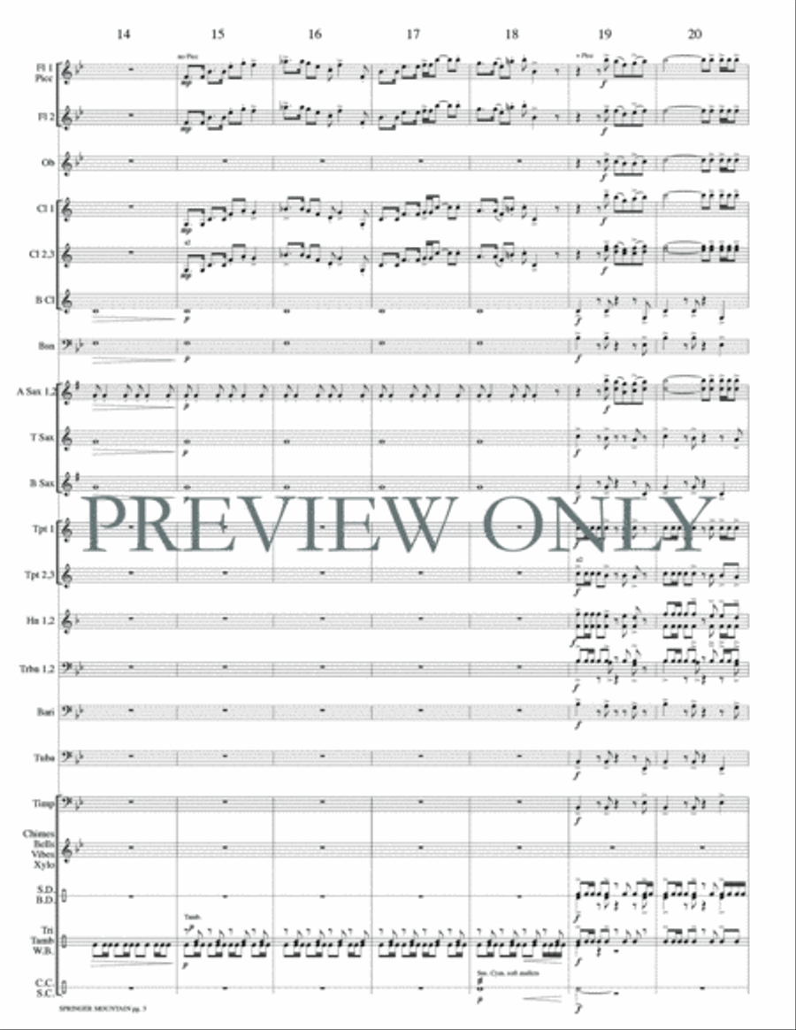 Springer Mountain Springer Mountain Concert Band scores gallery preview page 6