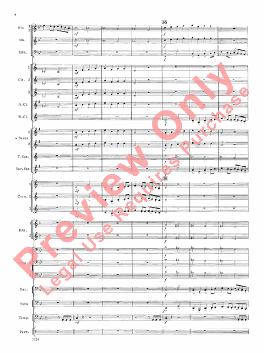 Flurry for Winds and Percussion Concert Band scores gallery preview page 9