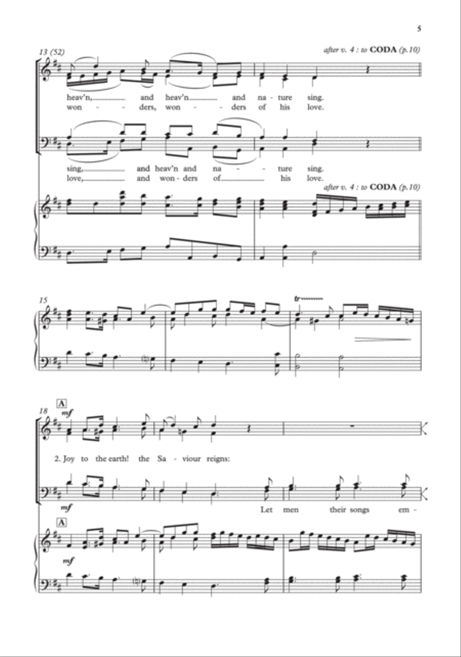Joy to the world! 4-Part scores gallery preview page 5