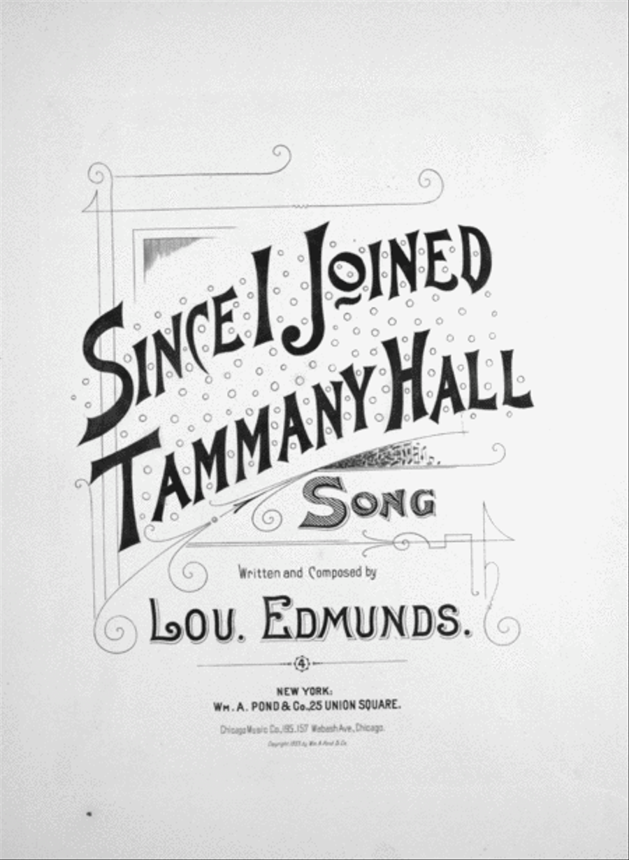 Since I Joined Tammany Hall. Song Voice scores gallery preview page 1