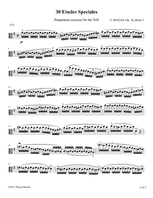 Mazas, Etudes for Viola Op 36, Book 1, No.13