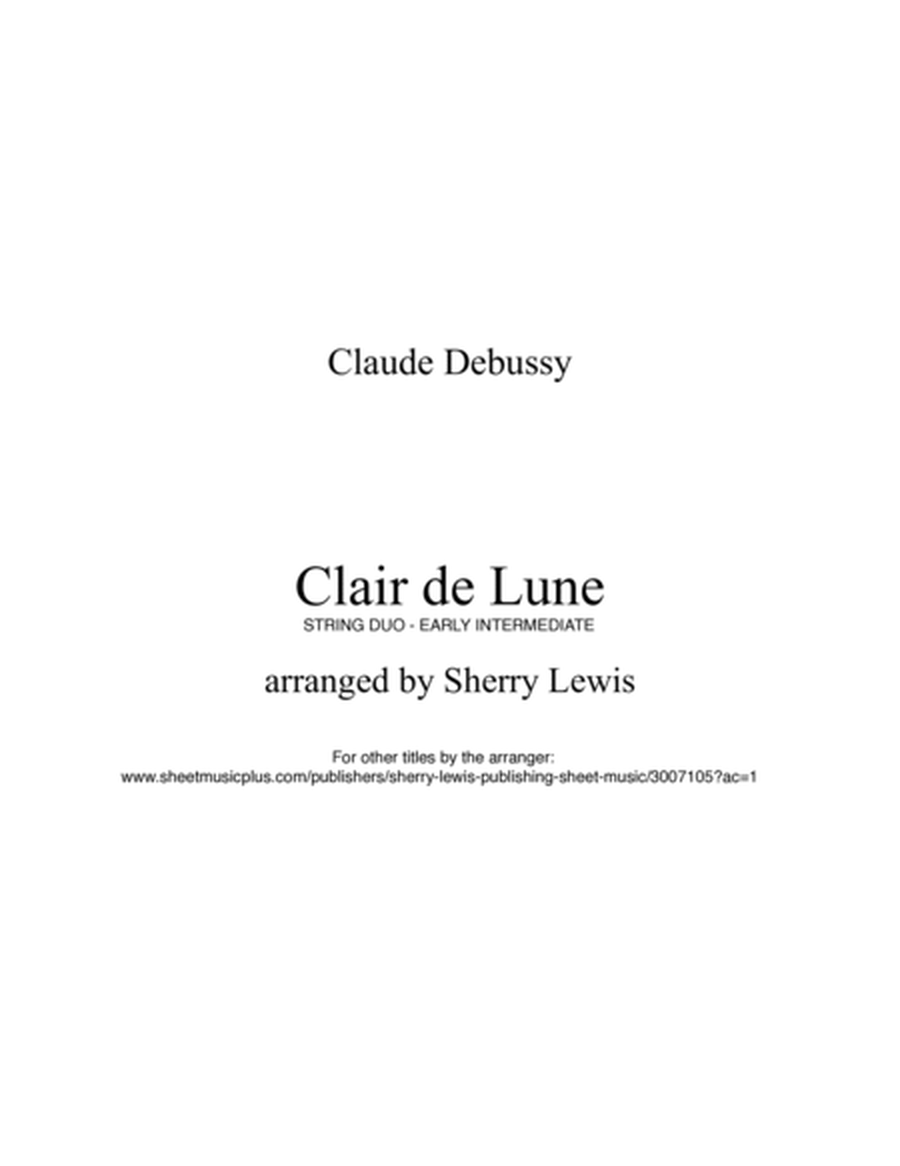 CLAIR DE LUNE String Duo Early Intermediate level for violin and cello image number null