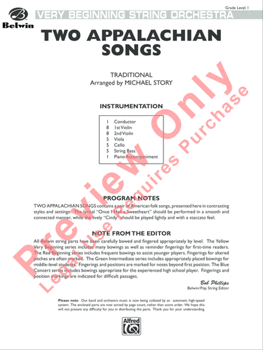 Two Appalachian Songs Two Appalachian Songs String Orchestra scores gallery preview page 2