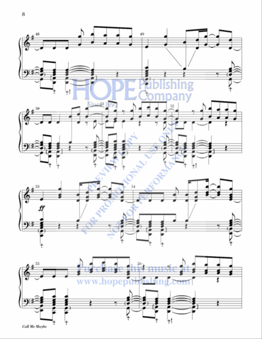 Call Me Maybe 5-Octaves scores gallery preview page 9