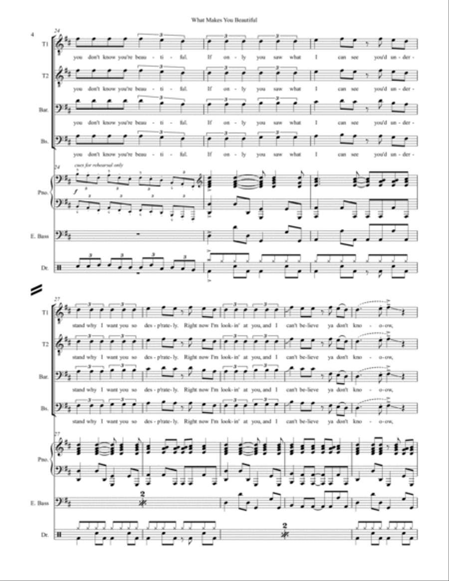 What Makes You Beautiful Small Ensemble scores gallery preview page 4