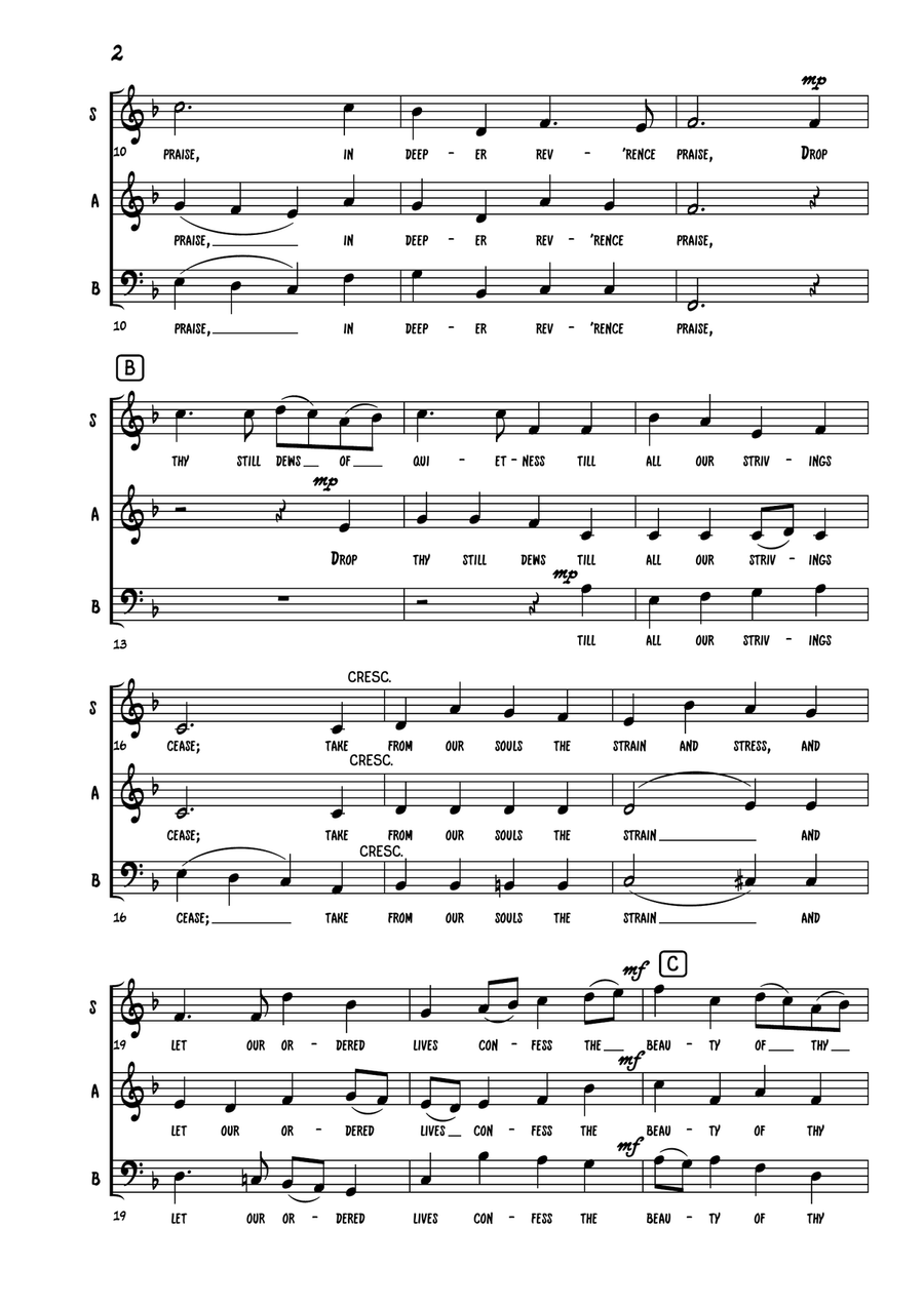 Dear Lord and Father of Mankind 3-Part scores gallery preview page 3