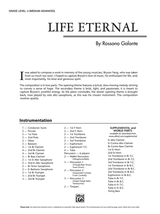 Book cover for Life Eternal: Score