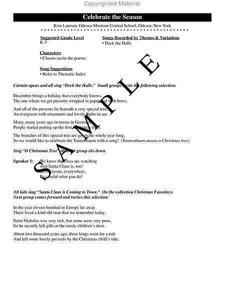 Holiday Concert Scripts, Volume 1