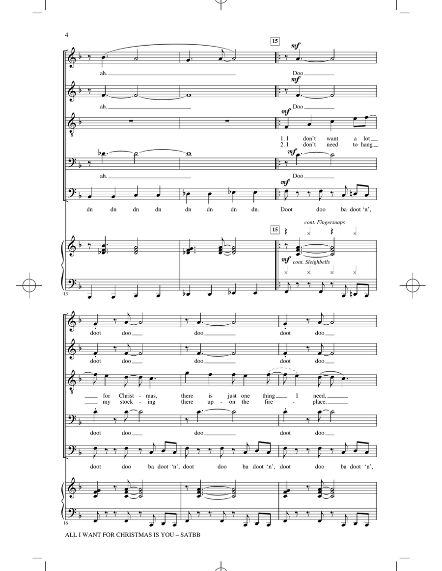 All I Want For Christmas Is You (arr. Roger Emerson) SATBarB scores gallery preview page 3