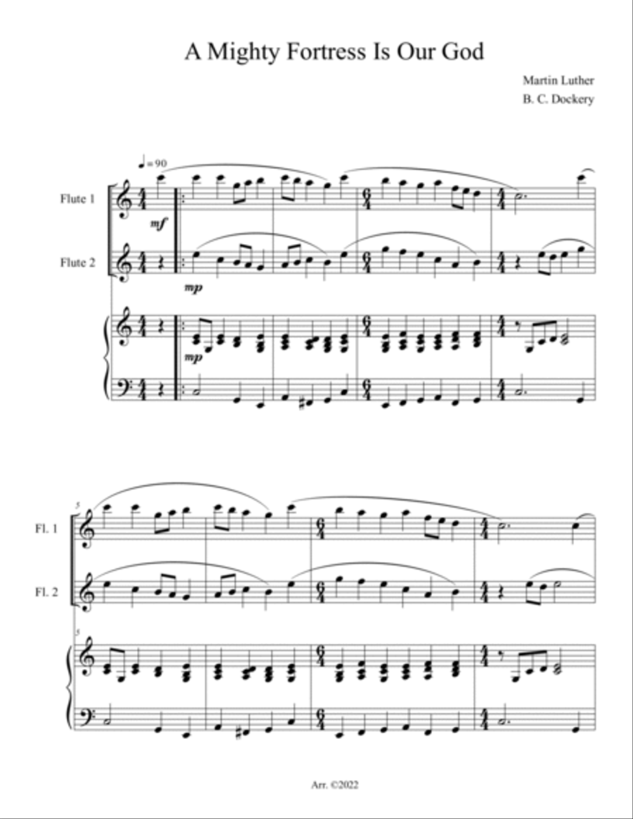 20 Greatest Hymns for 2 Flutes with Piano Accompaniment Flute Duet scores gallery preview page 3
