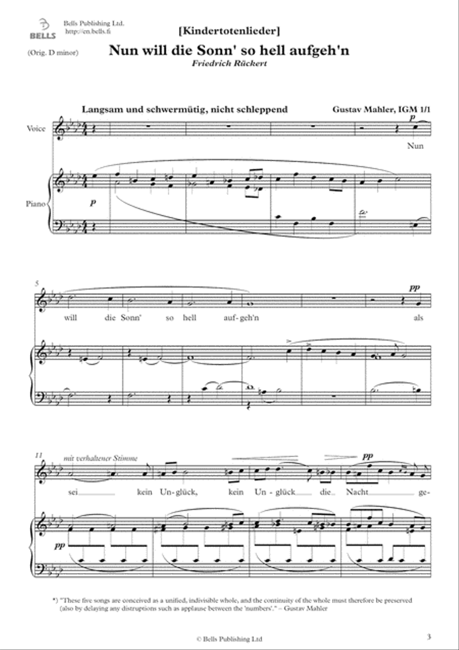 Kindertotenlieder Voice Solo scores gallery preview page 3