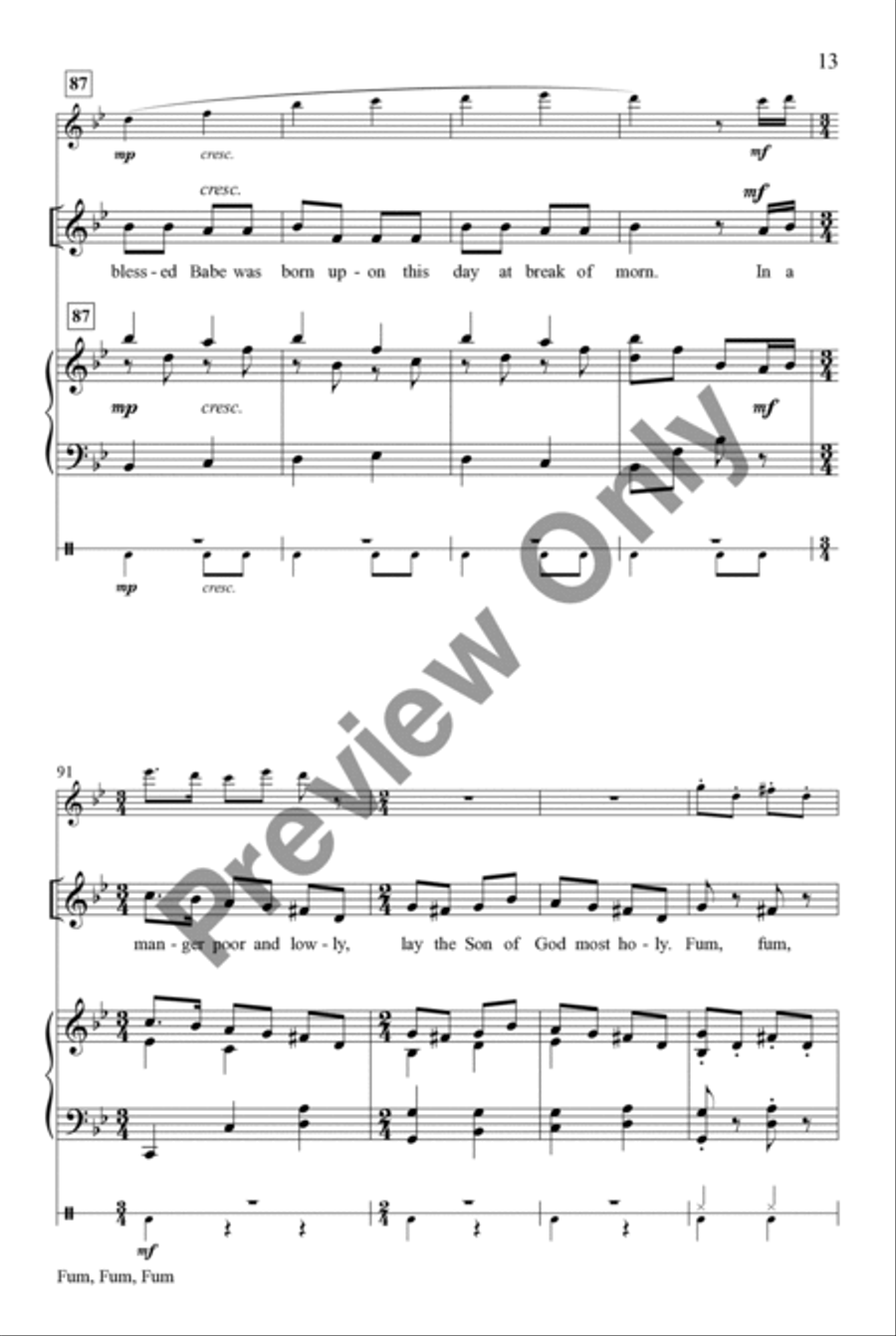 Fum, Fum, Fum Unison/opt. 2-Part Unison Choir scores gallery preview page 13