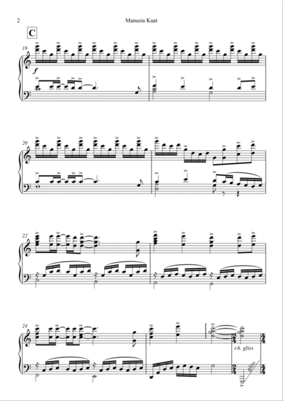 Manusia Kuat Piano Solo scores gallery preview page 2