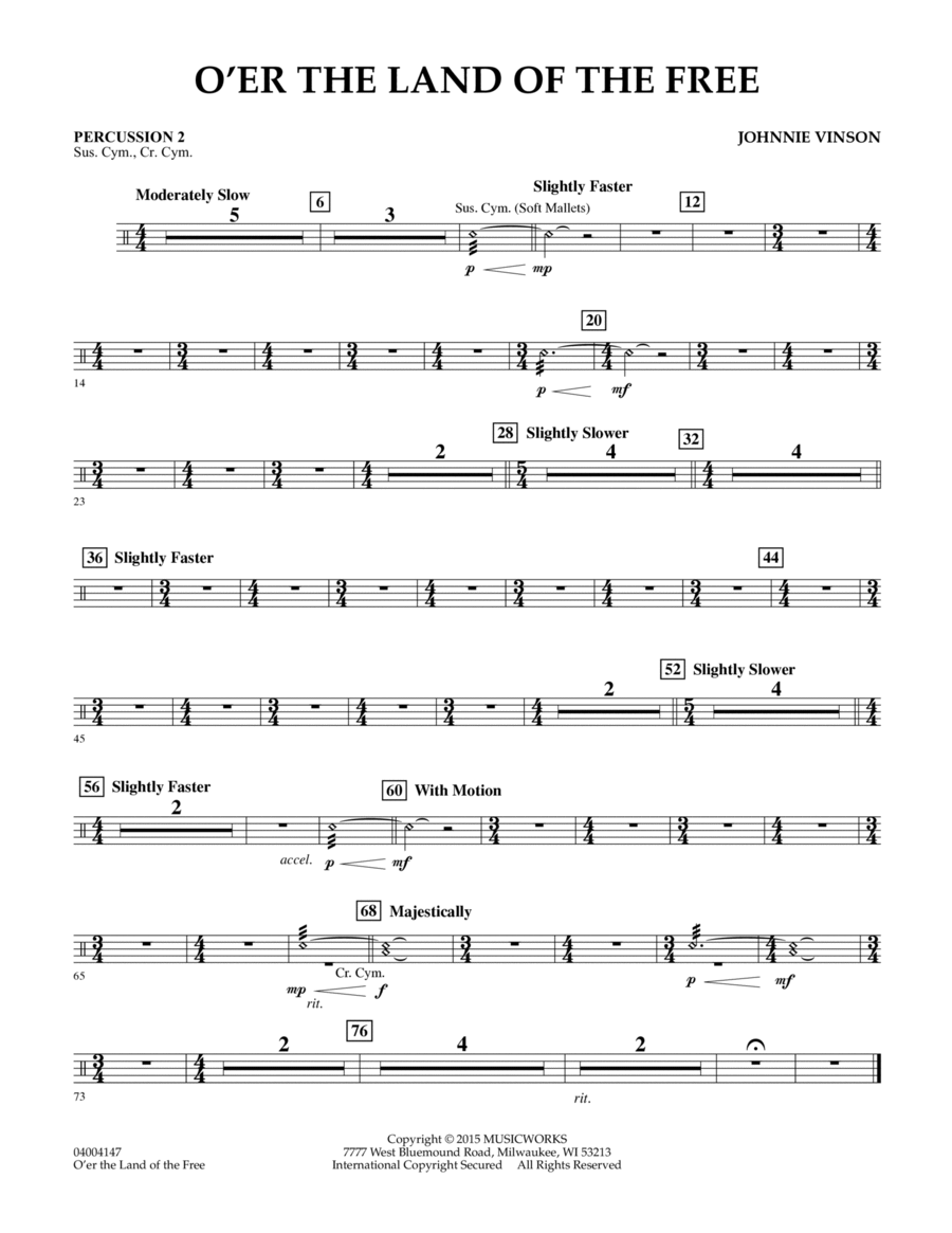 O'er the Land of the Free - Percussion 2 Percussion scores gallery preview page 1