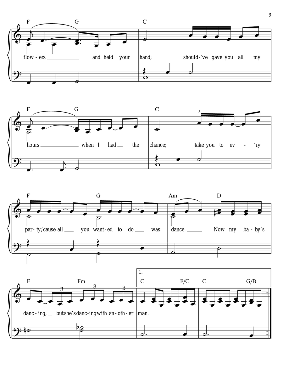 When I Was Your Man Easy Piano scores gallery preview page 3