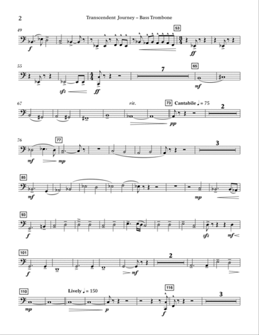 Transcendent Journey - Bass Trombone Bass Trombone scores gallery preview page 2