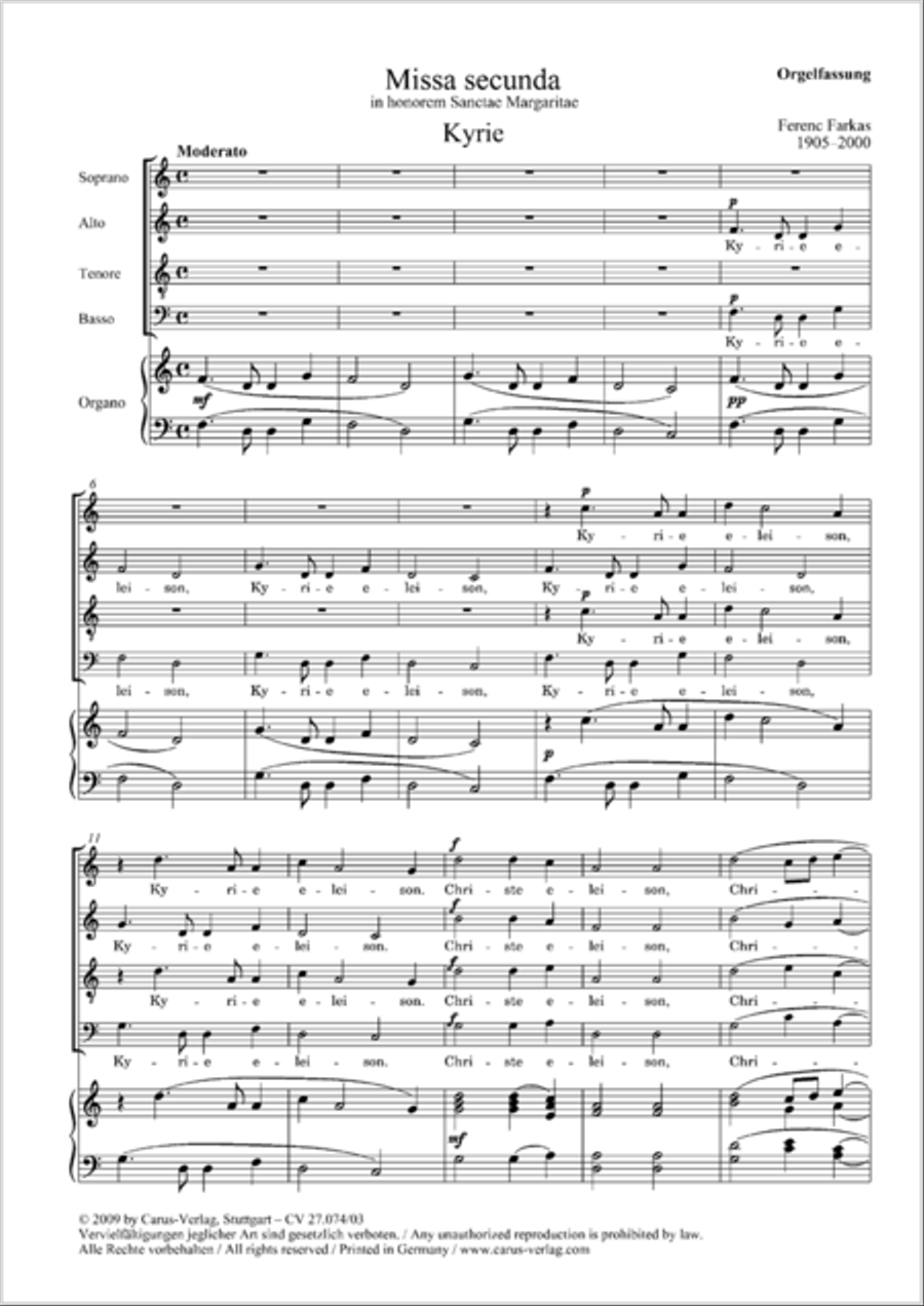 Missa secunda 4-Part scores gallery preview page 2