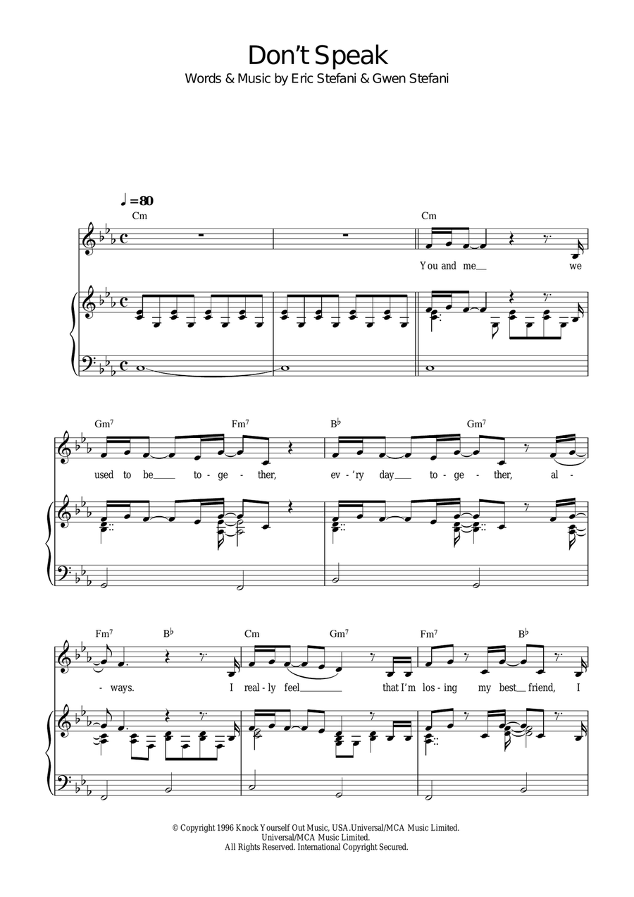 Don't Speak Acoustic Guitar scores gallery preview page 1