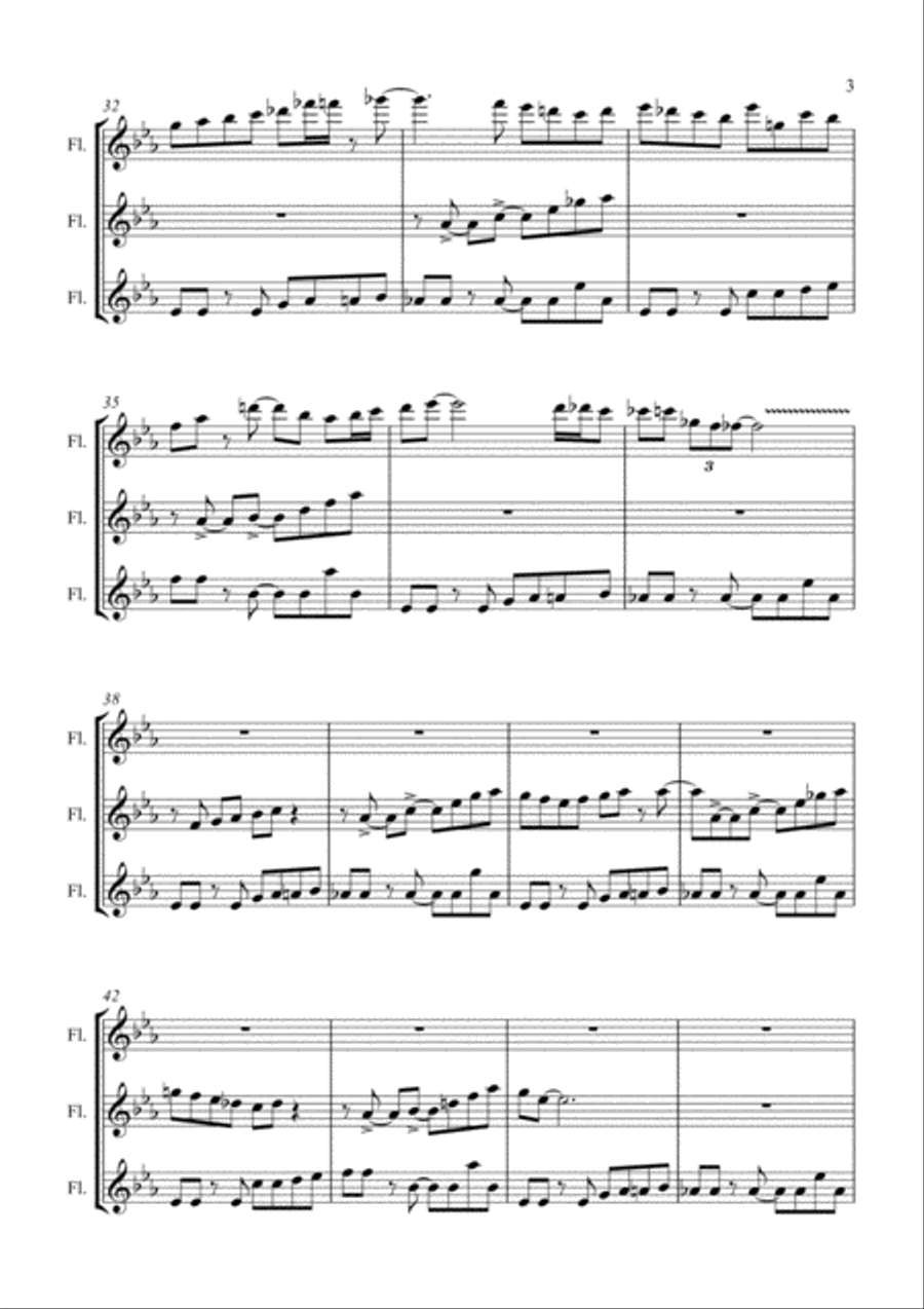 Santa Claus Is Comin' To Town Woodwind Trio scores gallery preview page 6