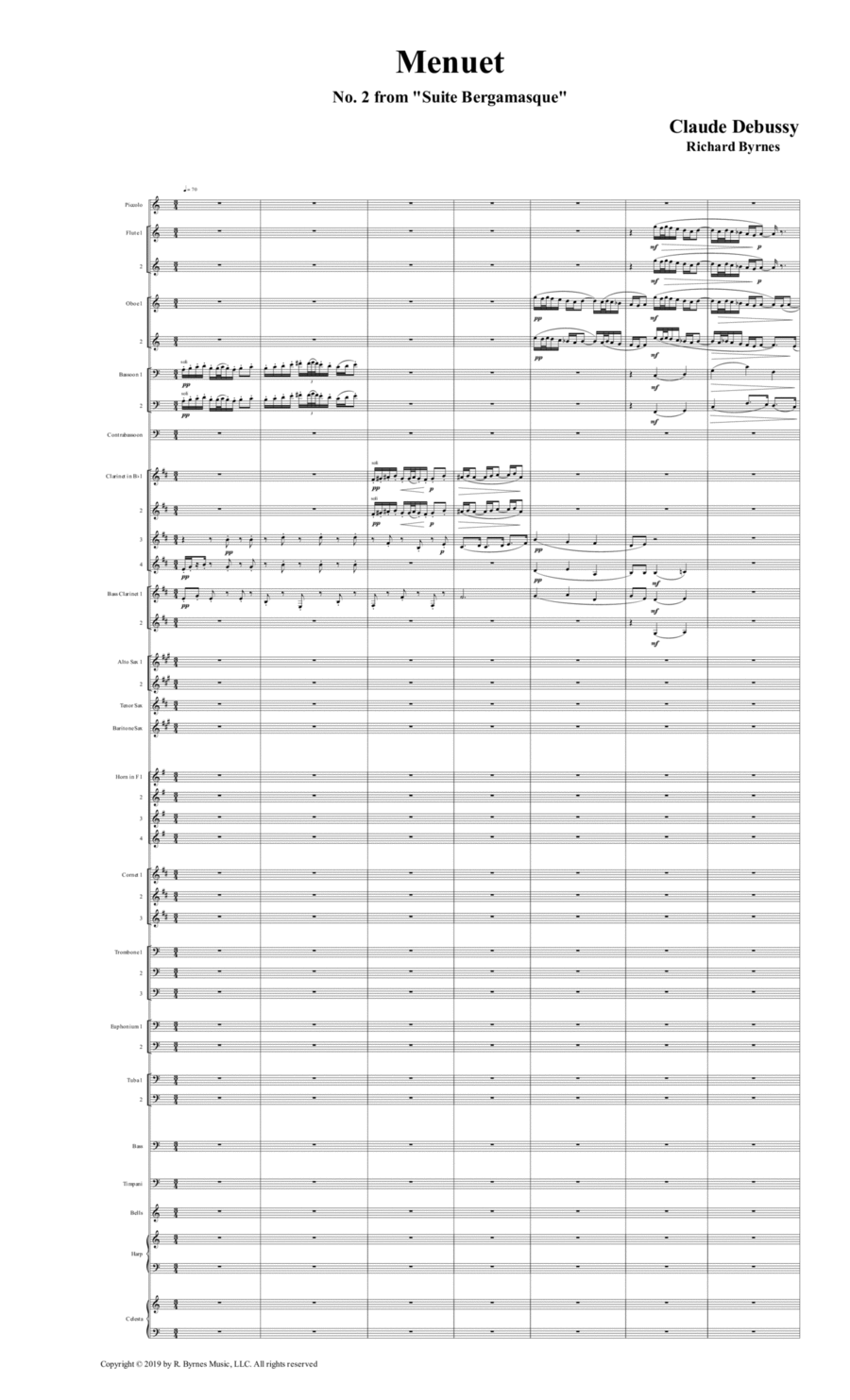 Suite Bergamasque, No. 2 Menuet (Symphonic Band) Concert Band scores gallery preview page 1