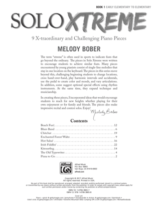 Book cover for Solo Xtreme, Book 1: 9 X-traordinary and Challenging Piano Pieces