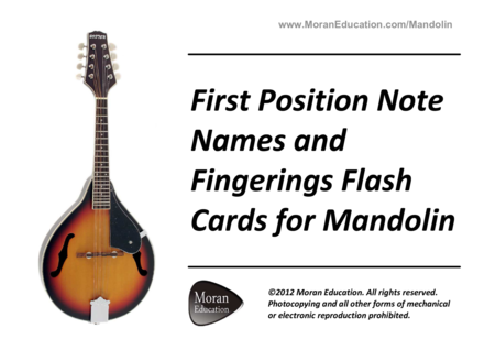 Mandolin Fingering Flash Cards - First Position