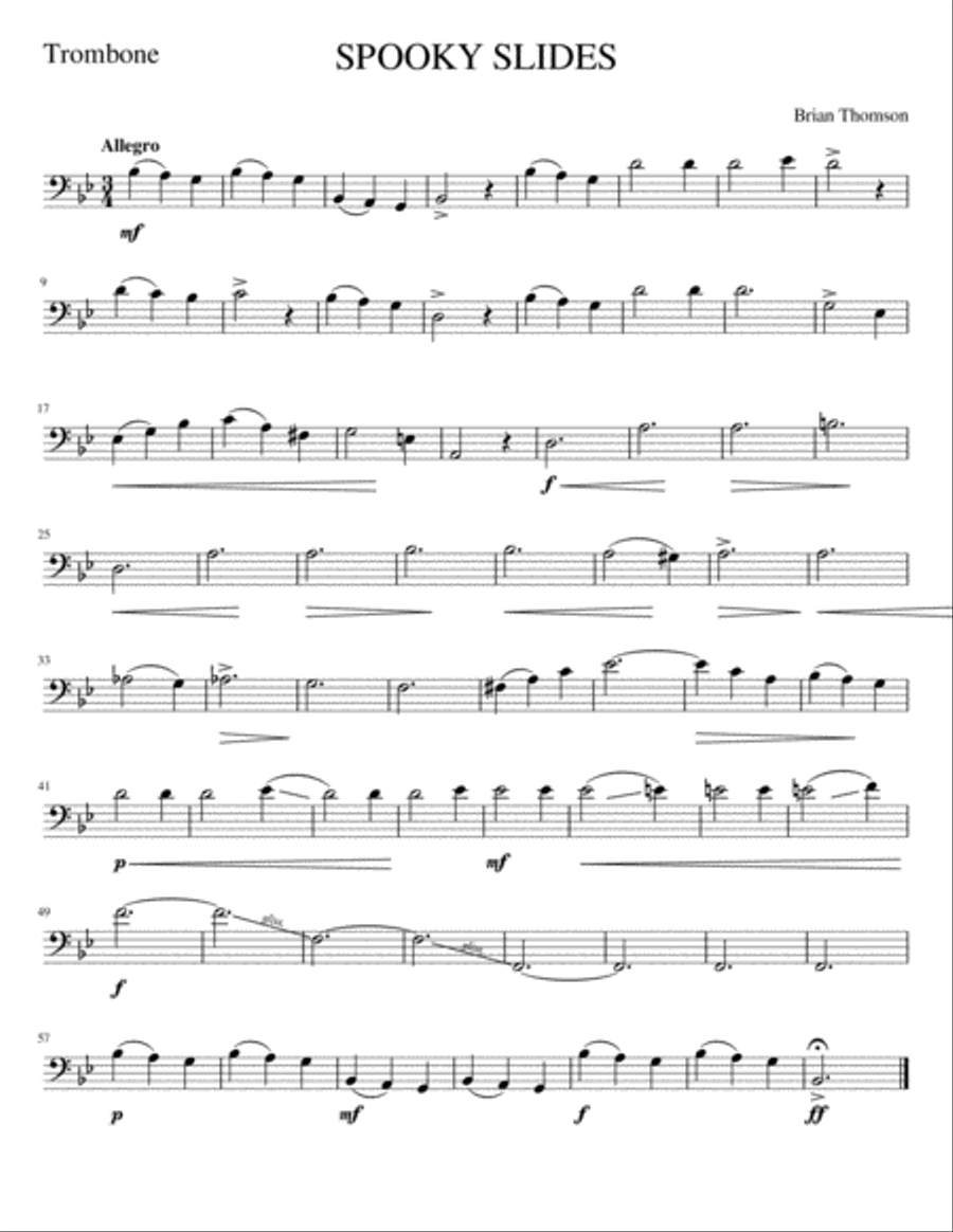 SPOOKY SLIDES SPOOKY SLIDES Trombone Solo scores gallery preview page 1