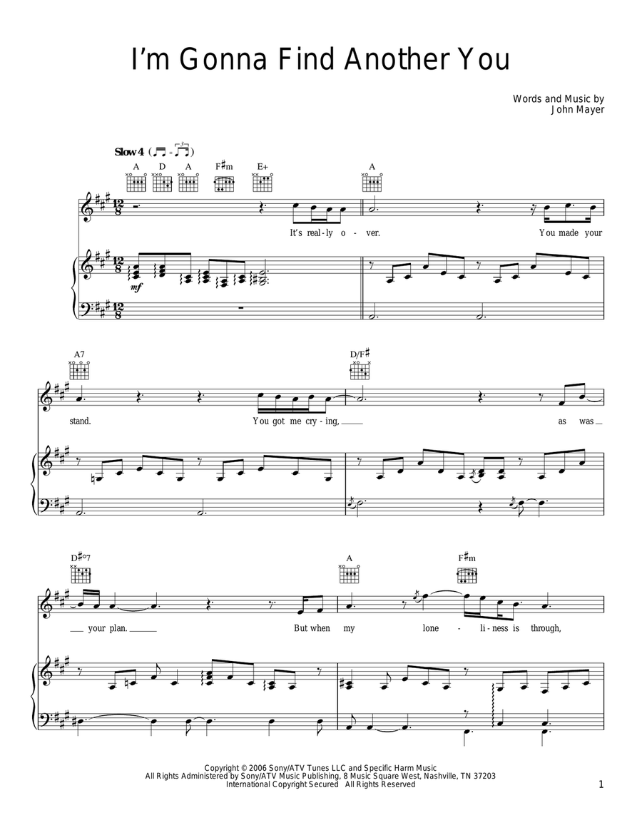 I'm Gonna Find Another You Piano, Vocal, Guitar scores gallery preview page 1