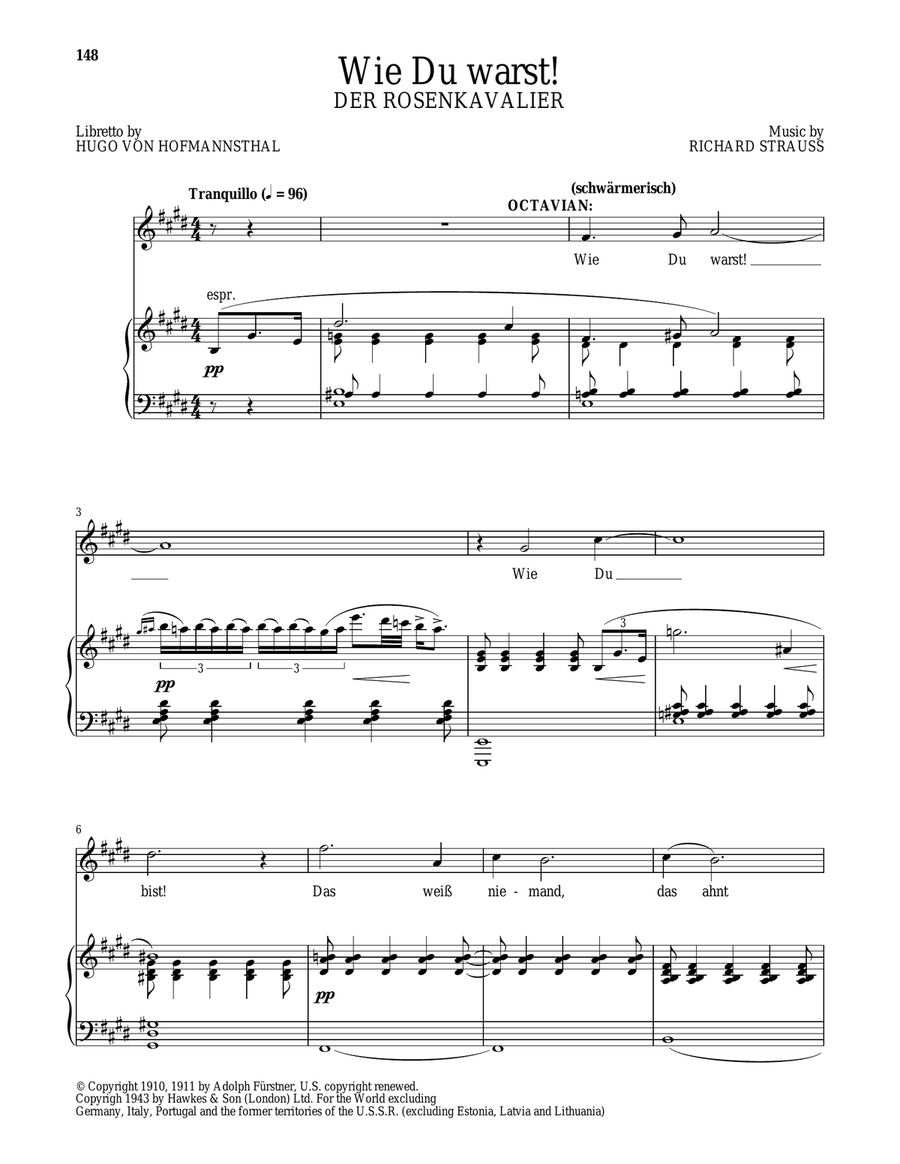 Wie Du warst! (from Der Rosenkavalier) Mezzo-Soprano Voice scores gallery preview page 1