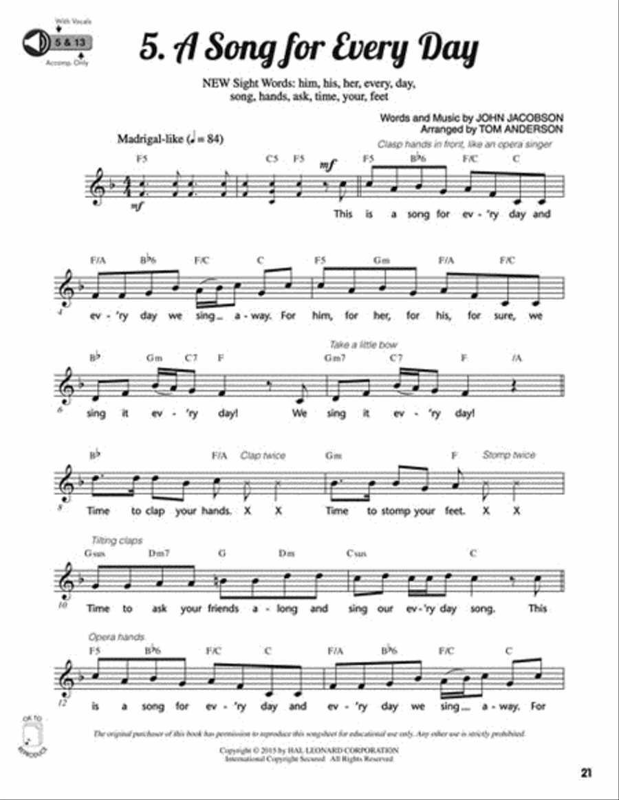 Sight Word Soup - Essential Learning through Music, Movement and Interactive Technology Choir scores gallery preview page 6
