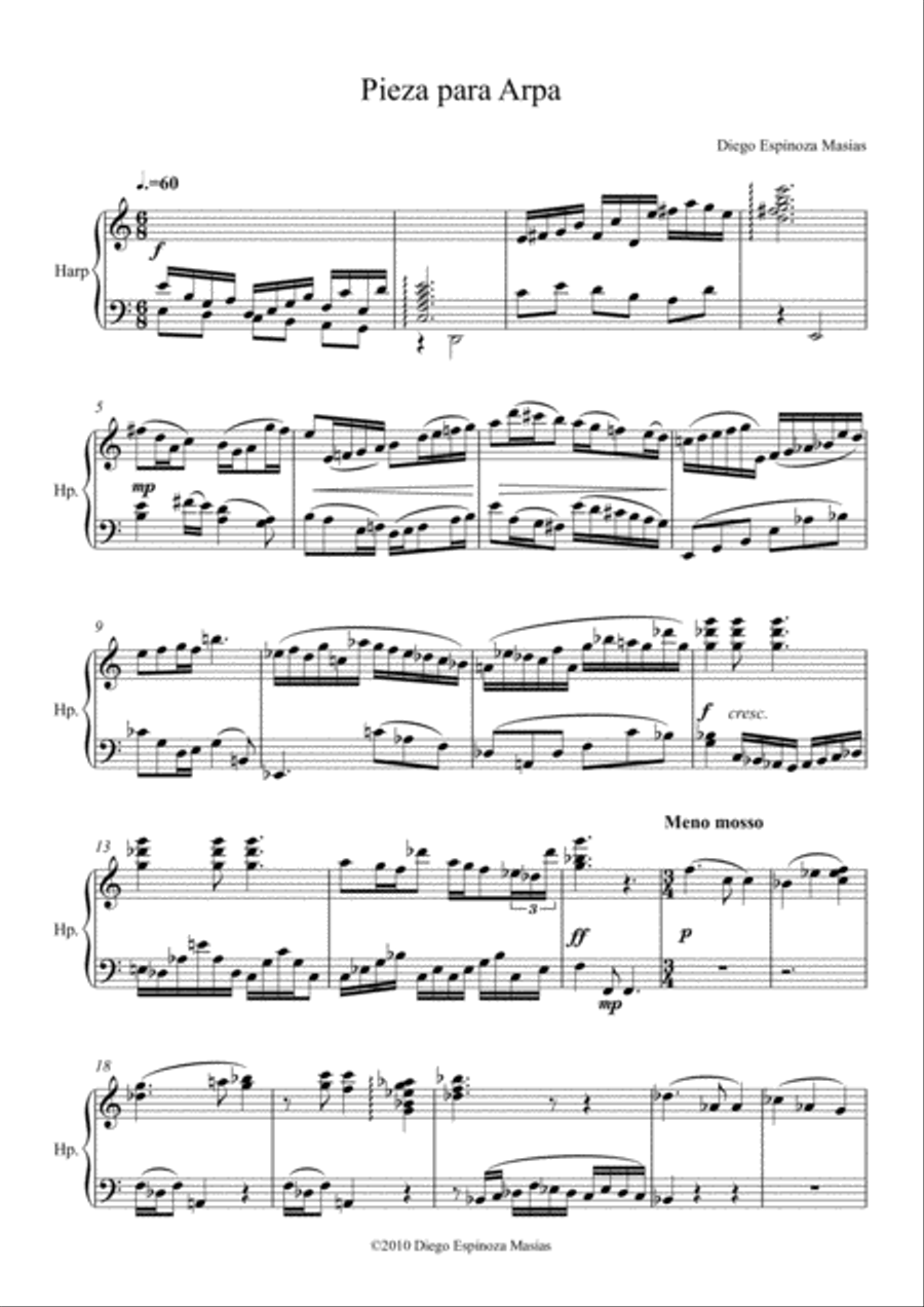 Pieza para Arpa Harp scores gallery preview page 1