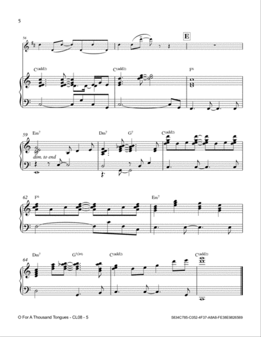 O For A Thousand Tongues To Sing Clarinet Solo scores gallery preview page 6