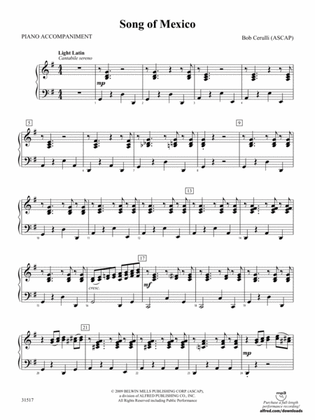 Song of Mexico: Piano Accompaniment