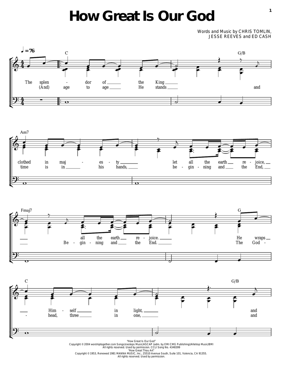 How Great Is Our God Guitar scores gallery preview page 1