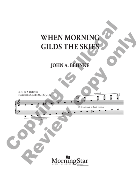 When Morning Gilds the Skies (Full Score)