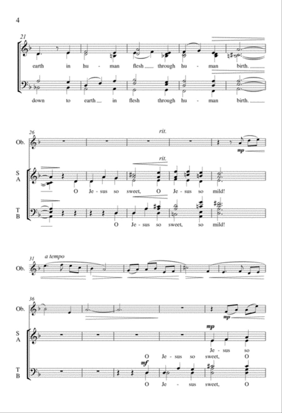 O Jesus so sweet, O Jesus so mild! Divisi scores gallery preview page 3