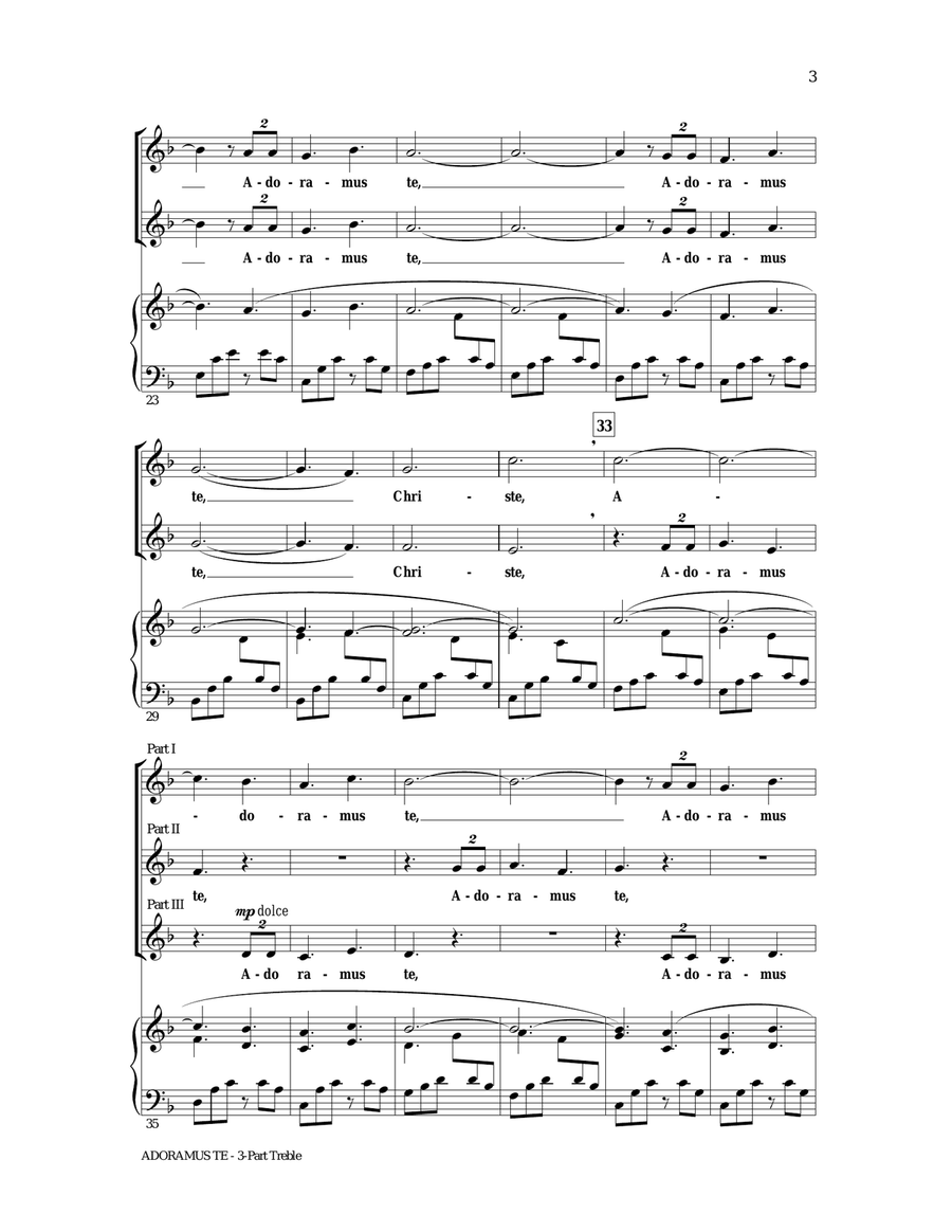 Adoramus Te 3-Part scores gallery preview page 2