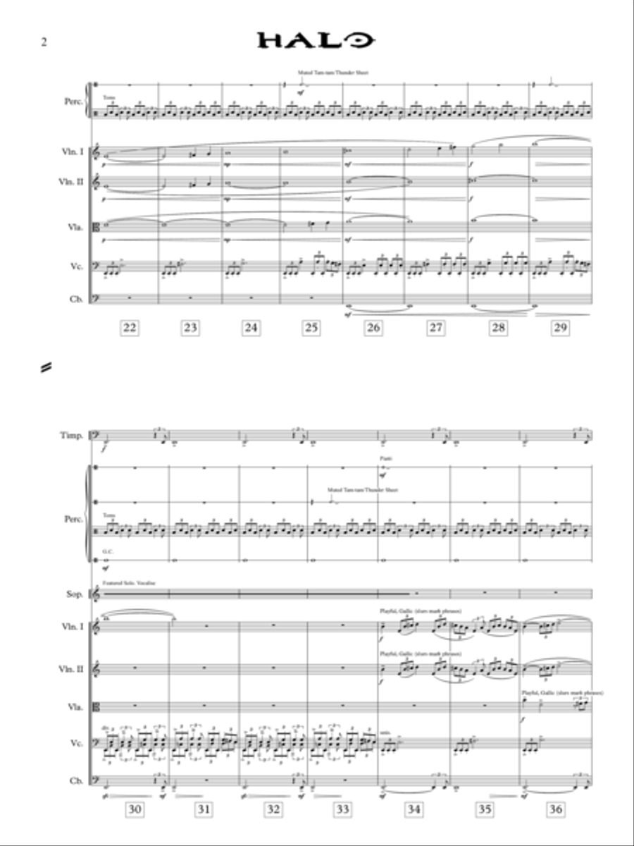 Halo - Score Only Full Orchestra scores gallery preview page 4
