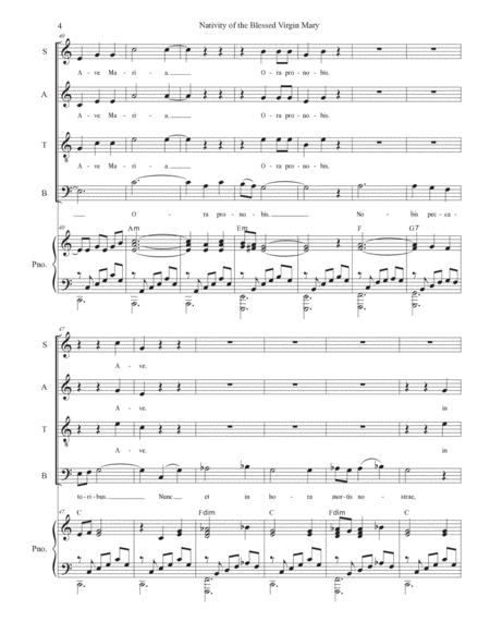 Nativity of the Blessed Virgin Mary (Ave Maria) (SATB) image number null