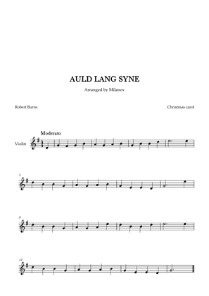 Auld lang syne in G Violin Easy Christmas carol